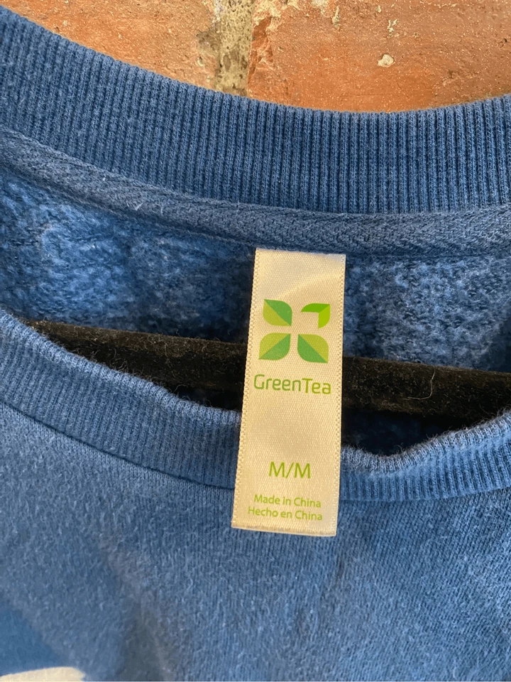 Sudadera Pullover Green Tea Deep Blue LOVE Para Mujer Talla Mediana M Foto 4 de 4