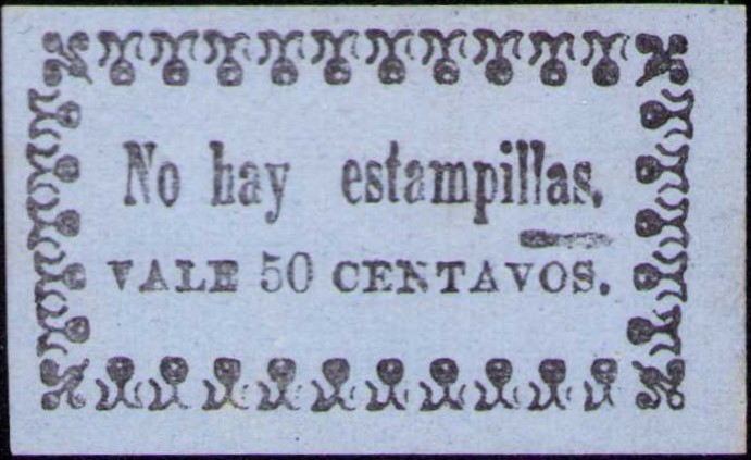 COLOMBIA - CALI - 50c PROVISIONAL ISSUE - PLATE II - 1879 - Yvert NL - Sc NL RR