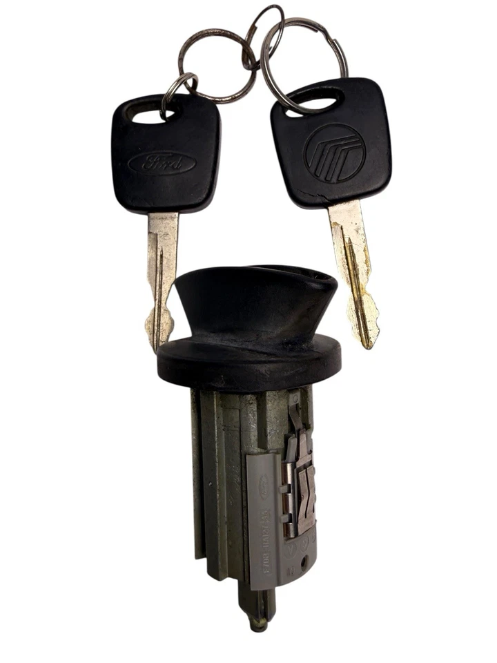 Cilindro de bloqueo de encendido OEM 80-04 Ford Crown Vic Grand Marquis Town Car con 2 llaves Foto 4 de 4