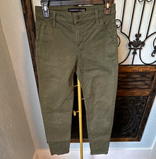 Veronica Beard Jeans Women s High Rise Slim Skinny Chino Army Green Stretch