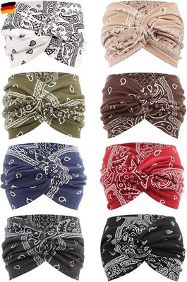 DRESHOW 8 Stück Damen Stirnbänder Kopfband Haarband Elastische Weiche Stirnband 