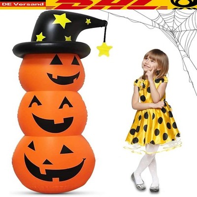 Inflatable Halloween Pumpkin Decor Figure for Garden Yard Spooky House Outdoor