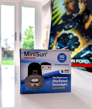 EXCELLENT! MINISUN GU10 FIRE RATED IP65 DOWNLIGHT BATHROOM - BLACK CHROME FINISH