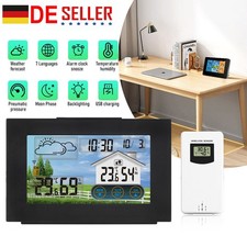LCD Radio Estación Meteorológica con Sensor Exterior, Higrómetro Termómetro Despertador Digital DE