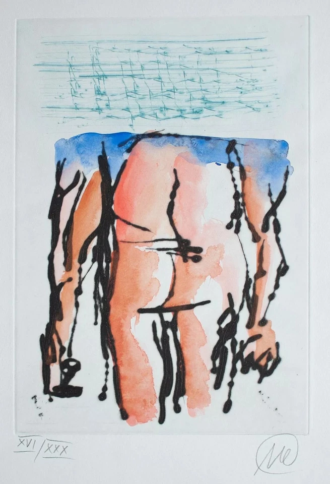 Markus Lüpertz Kunst Regeln geben Neoexpressionismus aquar Radierung 2005 16/30 - Bild 3 von 4