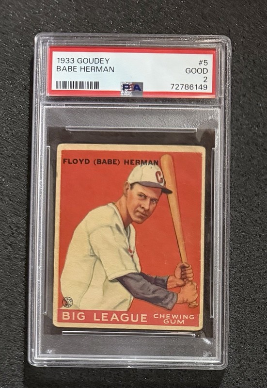 1933 Goudey - #5 Babe Herman - PSA 2