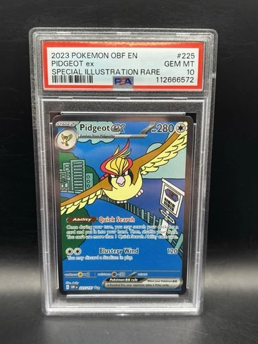 Pidgeot ex 225/197 SV03: Obsidian Flames Holo PSA 10 GEM MINT Pokemon