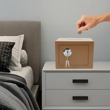 Small Safe Box with Drop Slot, Safe Box for Money, Cash Safe Box for Cabinets