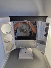 LED Vanity Make Up Mirror GloTech Lighted Tri-Fold 10X 5X 3X Magnification White