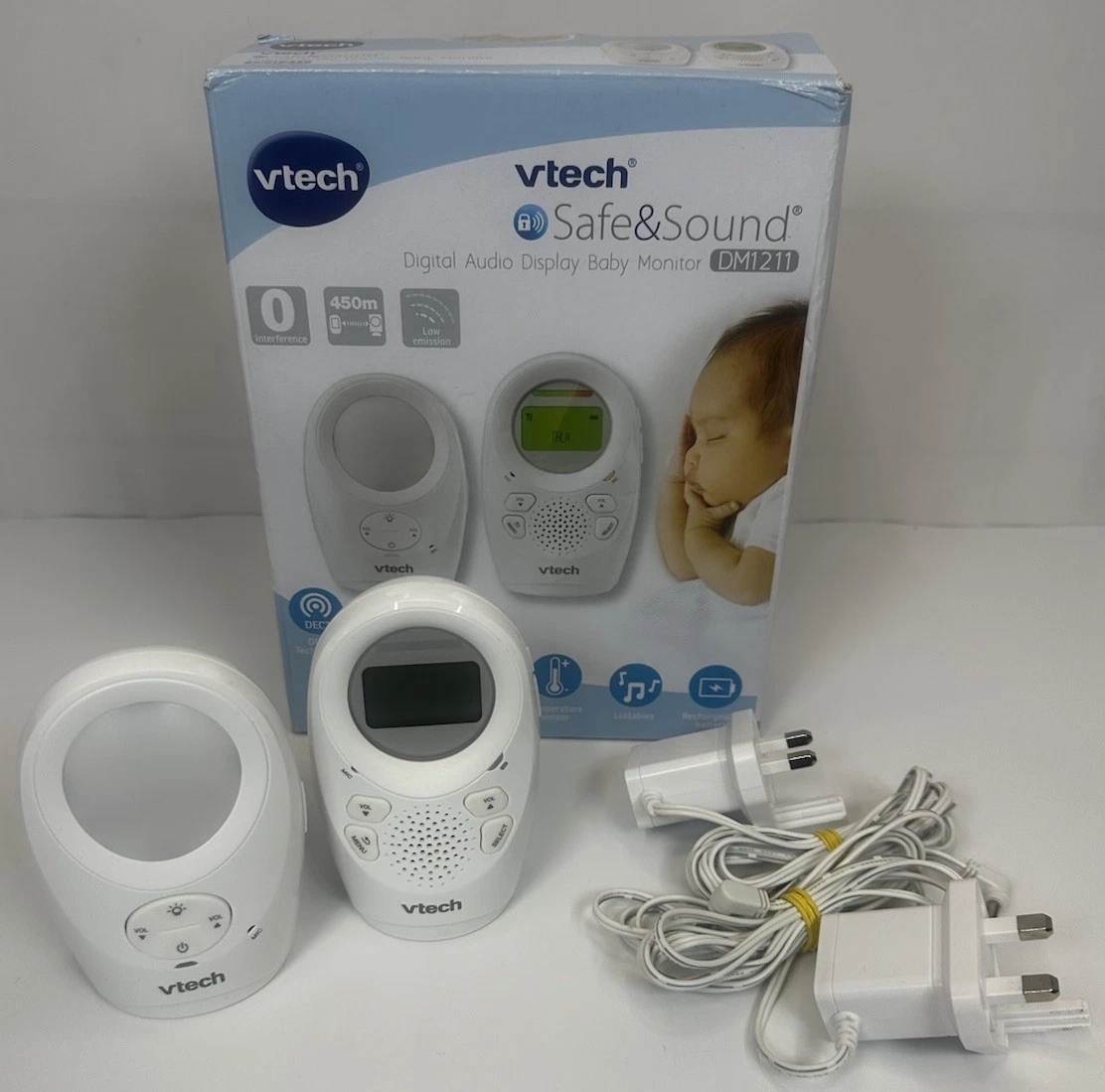 Vtech Safe & Sound Digital Audio Baby Monitor With LCD-DM1211 - Tested Working
Opens in a new window