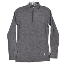 Smartwool Women Medium 1/4 Zip Thermal Merino 250 Base Layer Heather Gray LS