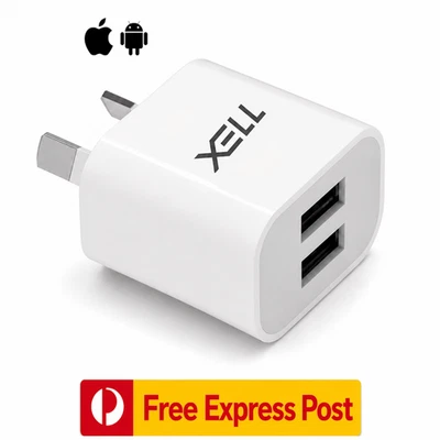 USB A Wall Charger Dual Port Charging Power Adapter for iPhone Samsung 2.1A - image 1 of 4