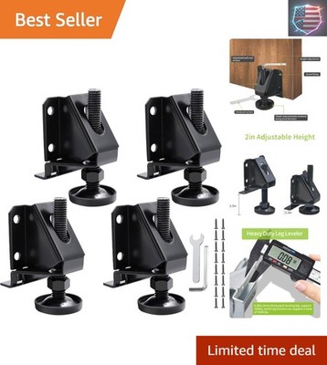 4/8/16 Pack Heavy Duty Leg Leveler, 2-inch Adjustable Height, for Furniture, ...