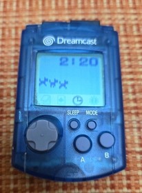 Official Sega Dreamcast Clear Blue VMU HKT-7000 Memory Card Tested & Works