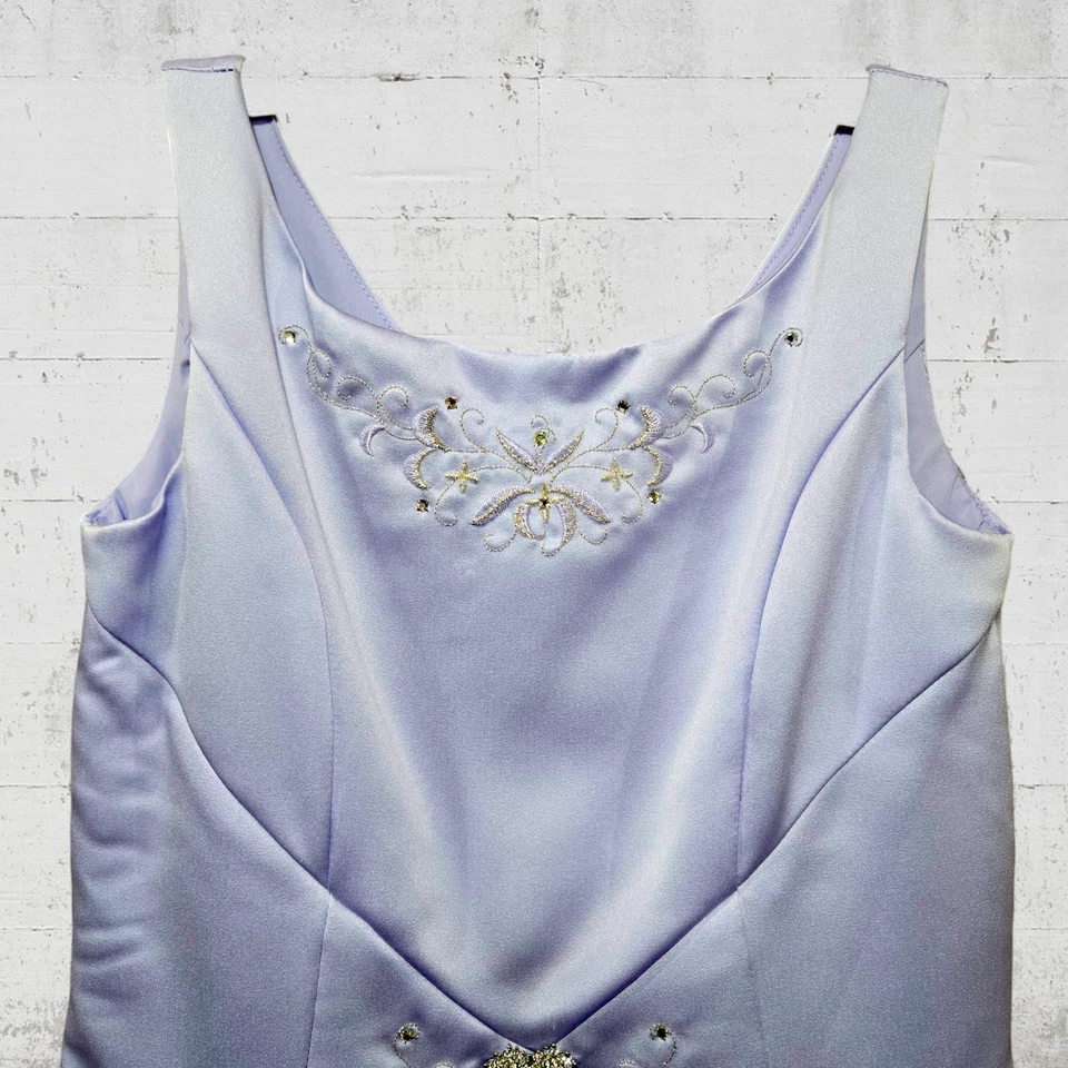 Vestido de Baile Y2K Vintage Púrpura Estrás Adornado Niña Flor Talla 12 Foto 3 de 4