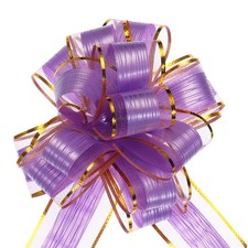 5pcs 7 Inch Large Pull Bow Gift Wrapping Bows Ribbon Organza Bows Purple