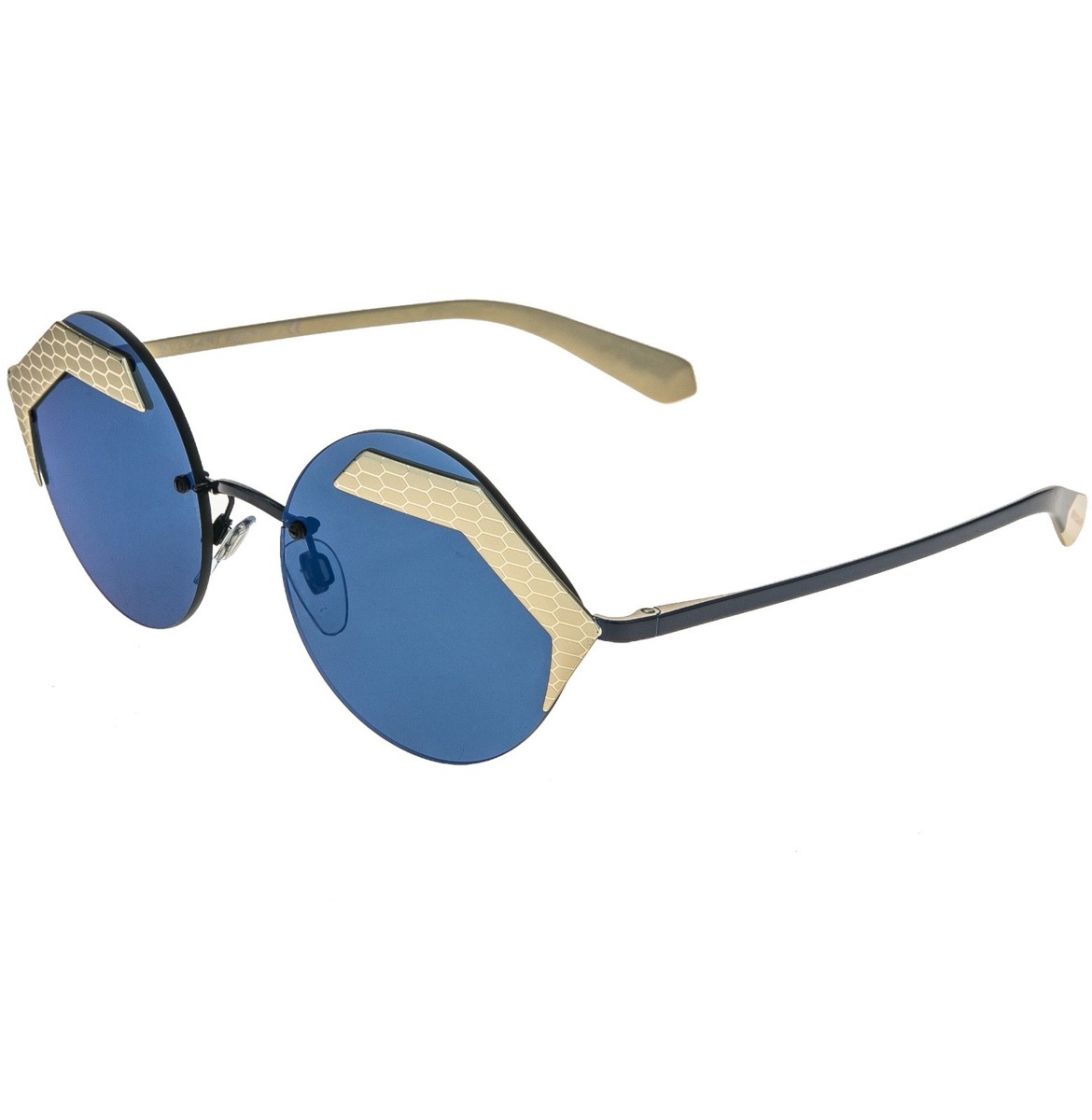BVLGARI BV6089 6089 SERPENTEYES Gold Blue Metal Round Sunglasses