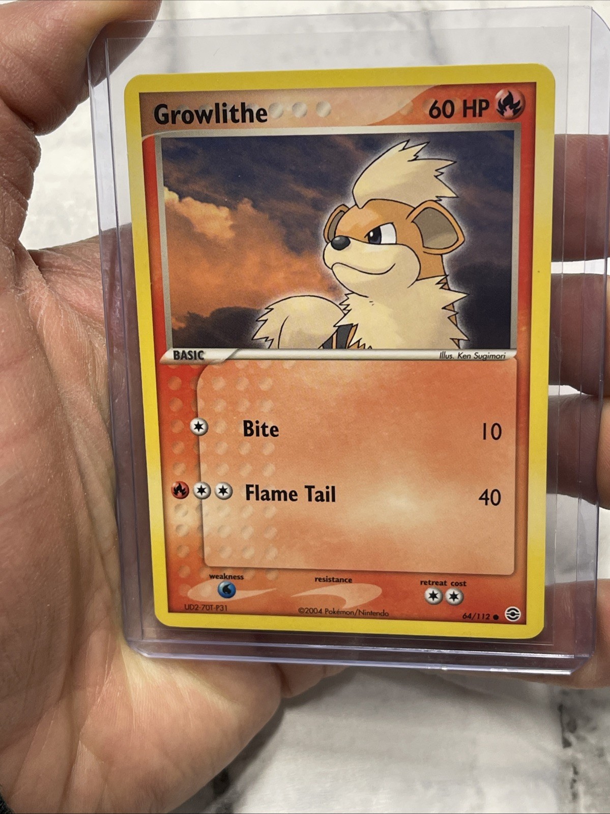 Growlithe 64/112 EX FireRed & LeafGreen Pokemon Card NM/MT Vintage Pokémon Vtg