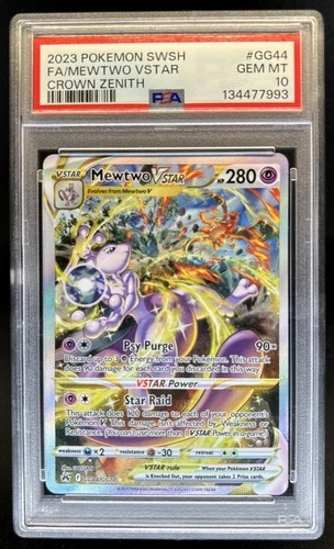 2023 Pokemon SWSH Crown Zenith Mewtwo VSTAR Galarian Gallery #GG44/GG70 PSA 10