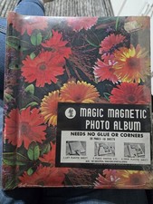Vintage 60s "Magic Magnetic Photo Album" 20 Pages 11.25 9.25 Floral