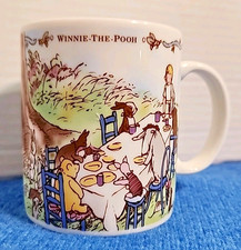 Vtg Classic Winnie the Pooh Mug Japan 1990s Cup Hundred Acre Woods Picnic Y2K
