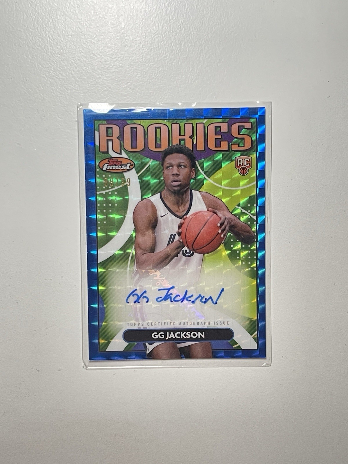 GG JACKSON 2023-24 TOPPS FINEST ROOKIES VAR BLUE GEOMETRIC RC AUTO /99 Q2323