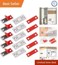 Ultra Thin Magnetic Cabinet Catch 5 Pack - Adhesive Closer for Strong Door Hold