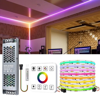 10M COB RGBIC LED Stripe 24V Running Water Flowing Streifen Touch Fernbedienung