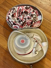 Vintage General Electric Portable Deluxe Hair Dryer Bouffant Bonnet w/Case Works