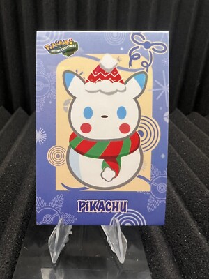 Snowman Pikachu - Cracked Ice Holo - Christmas Card Database - Pokemon NM