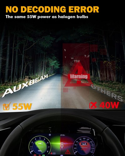 AUXBEAM H11 LED Headlight Bulbs Kit High or Low Beam Super White Bright+CANBUS - Foto 8 di 12
