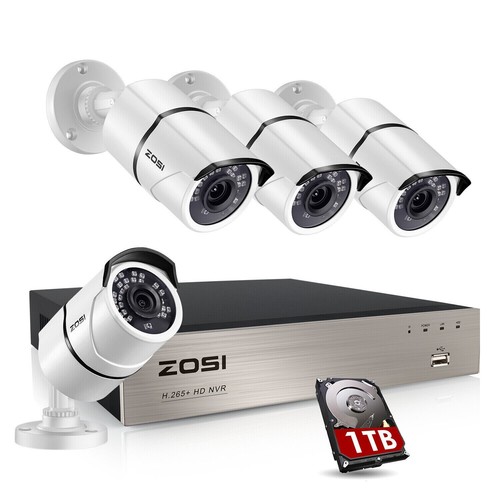 ZOSI 5MP POE CCTV Camera Systems 1T HDD 120ft Night Vision Motion Detection IP66 - Picture 10 of 10