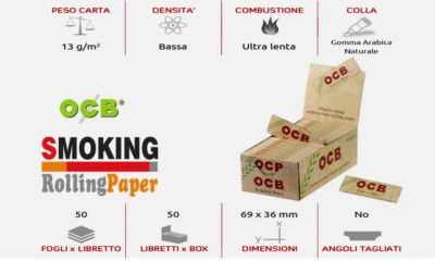 Cartine Ocb Organic Corte Singole Bio Regular Biolociga Da 50 Libretti