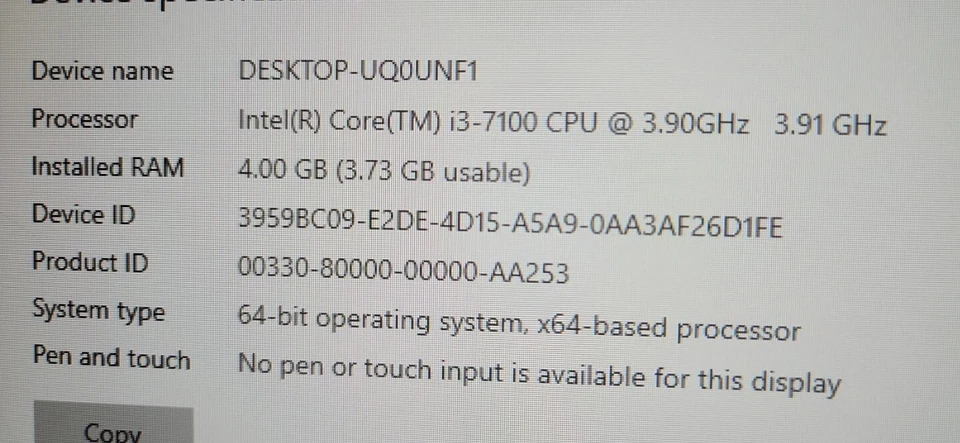 Dell OptiPlex 5250 AIO 21.5" i3-7100 3.90GHz 4GB DDR4 500GB Windows 10 Pro - Image 4 of 4