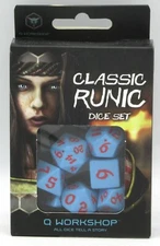 Q-Workshop SCLR2D Classic Runic Dice Set (Blue & Red) Polyhedral Game Accessory