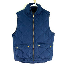 Woolrich Zipper Pleated Down Vest Women's Size S Blue