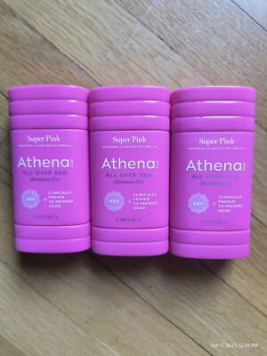 3pk Athena Club All Over Deodorant Super Pink Mandarin Orchid Vanilla Aluminum F