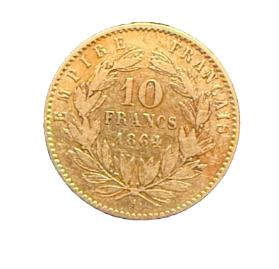 1862年 フランス 10フラン金貨 PCGS AU53 France 1864 A Gold 10 Francs Circulated Napoleon III | eBay