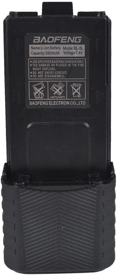 5x 7.4V 3800mAh Li-Ion Extended Battery for Baofeng BL-5L, BF-F8HP, UV-5R-L - Image 3 of 4