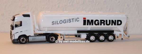 Herpa 938181 - Volvo Fh Gl. Ffb Silo-Sattelzug - Imgrund Silogistic. 1:87-image
