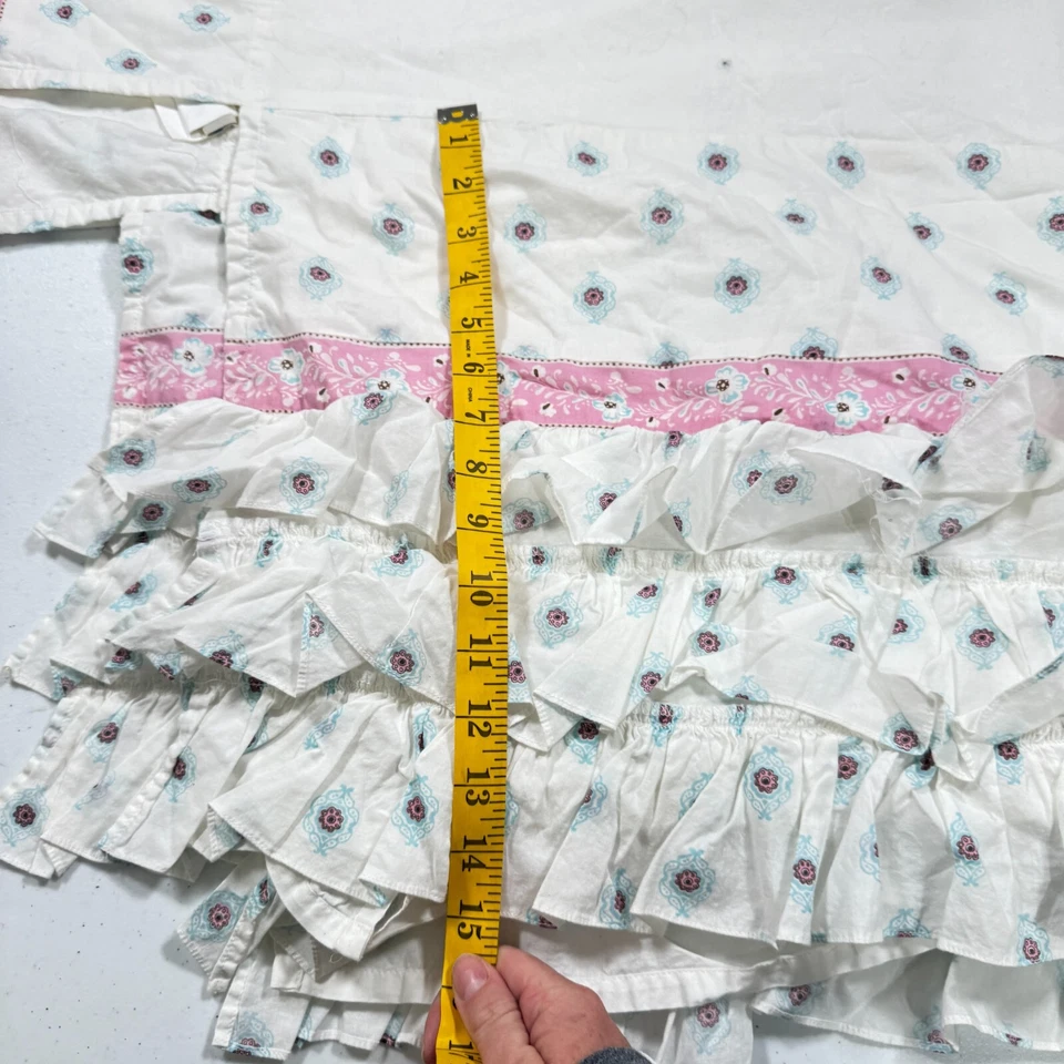 alfarería granero niños cama falda volantes cuna azul floral 100% algodón Foto 4 de 4