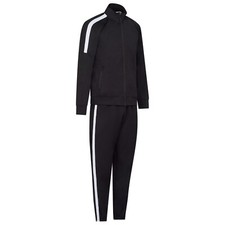 Black Mens Tracksuit Set Top  Bottoms Jogging Joggers Gym