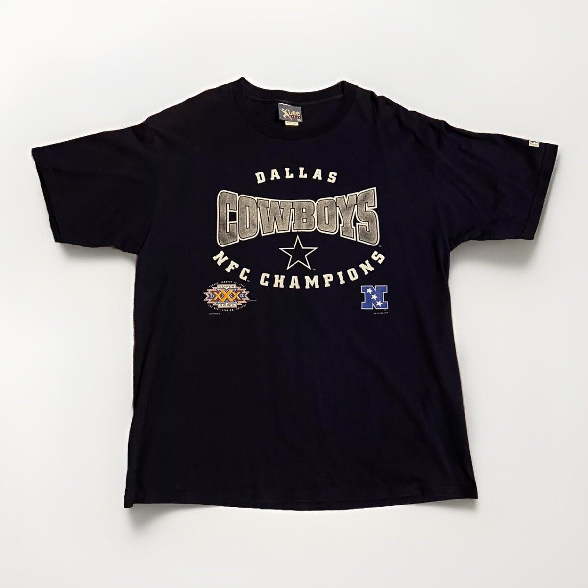 ◆LEE◆ Kansas Cowboys Graphic T-Shirt Beige Dallas Cowboys - 1996 NFL NFC CHAMPIONSHIP - Lee Sport T