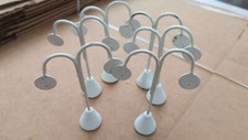 6 White Leatherette Arched Earring Tree Display Stands 4 3/4"High