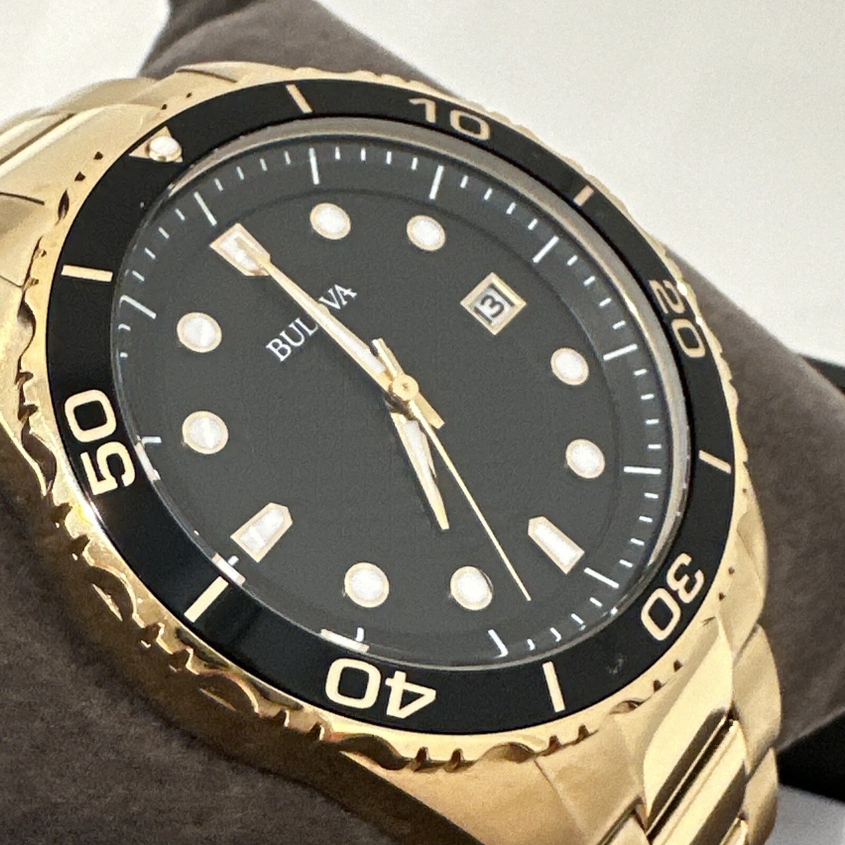 Bulova Men's Quartz 3 Hand Date Gold Watch 43MM 98B375 | eBay