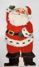 Vintage HALLMARK Smiling Waving Santa Red Suit Children's Christmas Card NOS