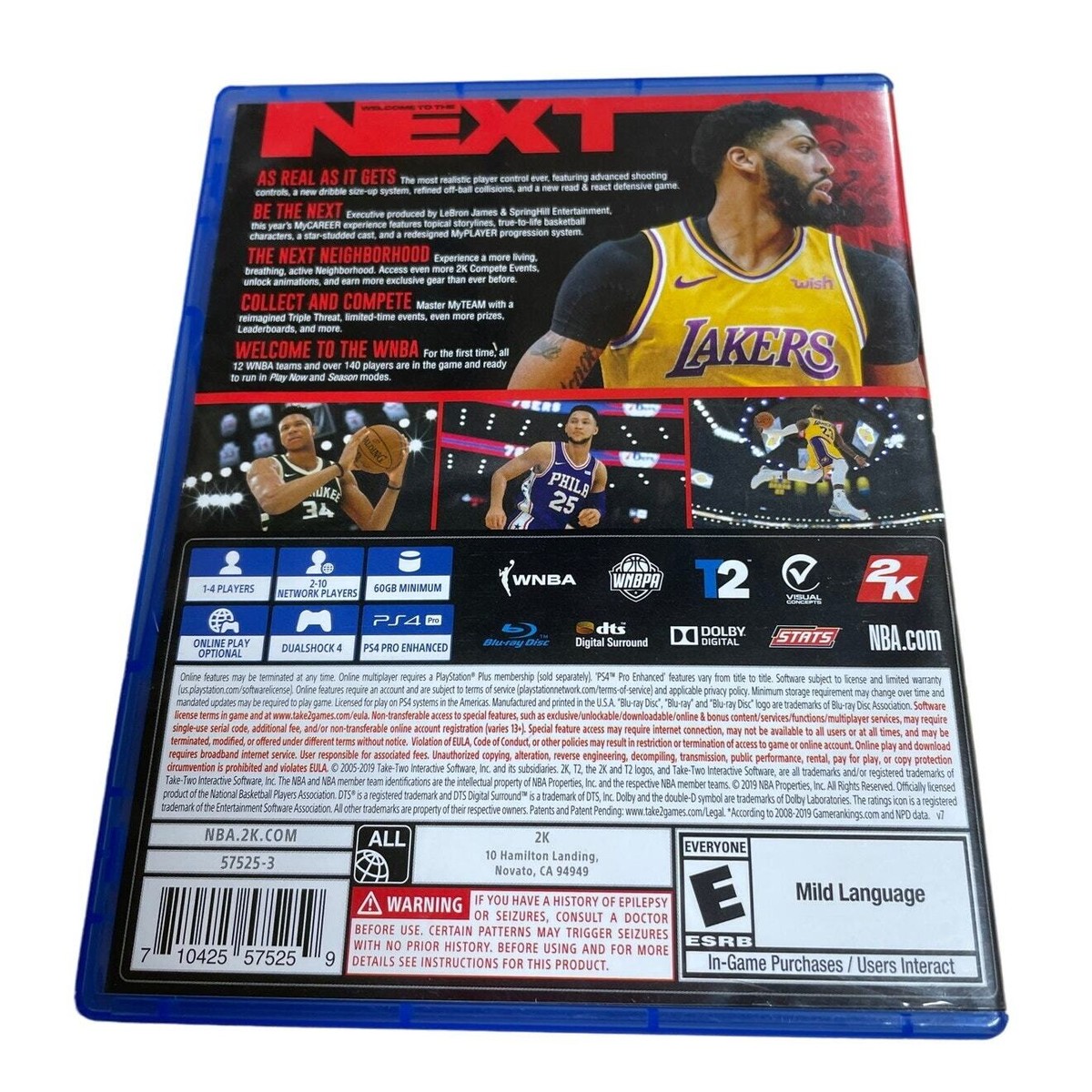 PS4 NBA 2K20 Anthony Davis Game With Case Playstation Tested