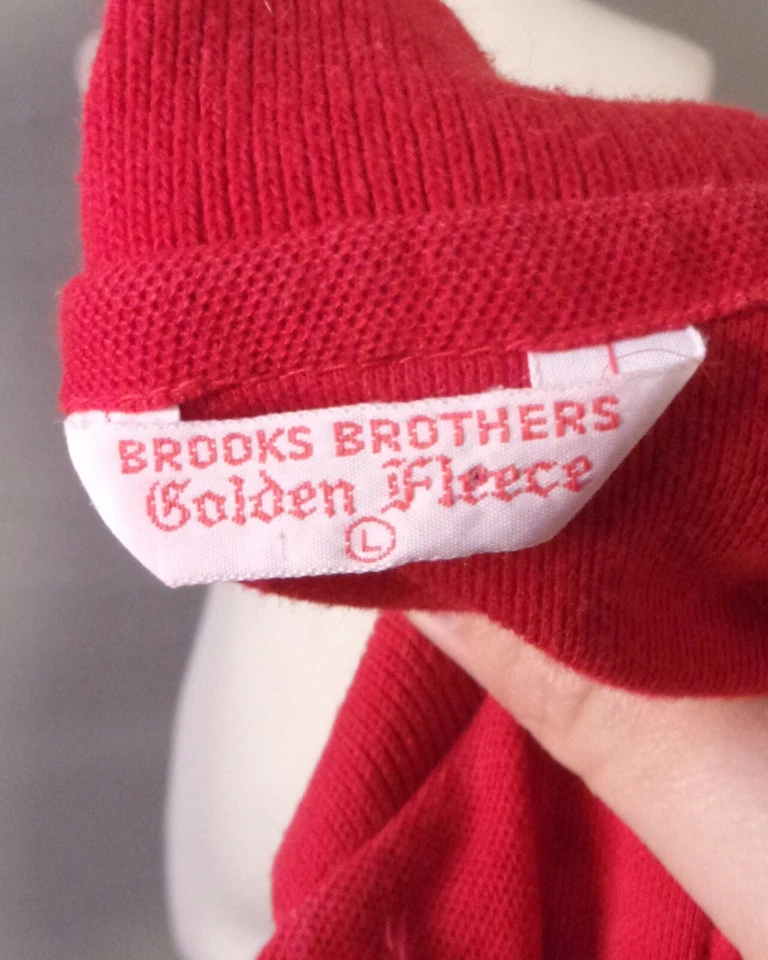 RARE True Vintage 60s 70s Brooks Brothers Golden Fleece Polo Shirt Top sz L - Image 4 of 4