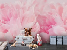 3D Pastel Pink Floral Wallpaper Wall Mural Removable Self-adhesive Sticker887