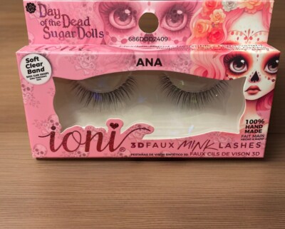Ioni After Party 3D faux MINK Lashes Soft Clear Band Flexible Reusable ~ANA..